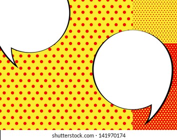 Pop-art background + speech bubbles