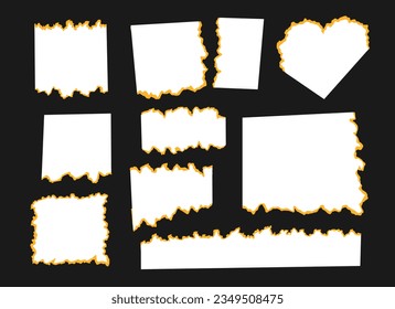 Popart collage grunge torn paper collection. Set of paper strips. Sticky ripped notes, shreds of notebook pages, stickers, paper stuck with sticky tape. Vector illustration