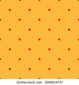 Pop-art, comic yellow and red dotted, circles seamlessly repeatable pattern. Pointillist, pointillism and stipple, stippling 1950s, 1960s retro art illustration