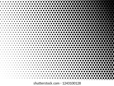 Pop-art Dots Background. Black and White Vintage Pattern. Fade Points Backdrop. Modern Gradient Texture. Vector illustration