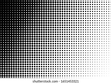 Pop-art Dots Background. Black and White Grunge Backdrop. Vintage Fade Texture. Monochrome Pattern. Vector illustration