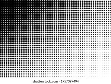 Pop-art Dots Background. Grunge Backdrop. Abstract Black and White Texture. Monochrome Overlay. Vector illustration
