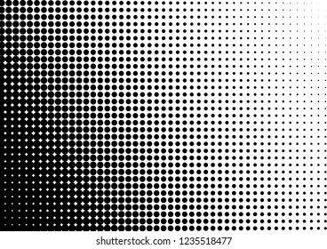 Pop-art Dots Background. Modern Vintage Pattern. Black and White Halftone Overlay. Grunge Distressed Backdrop. Vector illustration