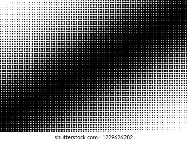 Pop-art Dots Background. Monochrome Backdrop. Modern Points Texture. Black and White Grunge Overlay. Vector illustration
