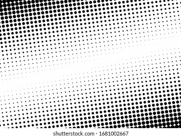 Pop-art Dots Background. Points Fade Texture. Grunge Modern Backdrop. Abstract Black and White Overlay. Vector illustration