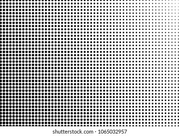 Pop-art Dotted Halftone Background. Gradient Overlay. Abstract Points Backdrop. Black and White Texture. Vector illustration