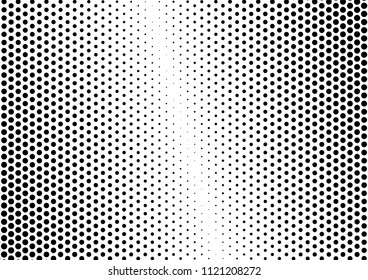 Pop-art Dotted Halftone Background. Gradient Overlay. Grunge Black and White Texture. Distressed Fade Backdrop. Vector illustration