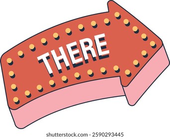 Popart dynamic direction sign arrow