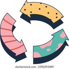 Popart dynamic recycle arrow vector illustration