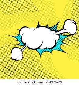 Pop-art expression comics book steam cloud - retro art funny illustration. Vector illustration