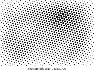 Pop-art Halftone Background. Grunge Points Backdrop. Black and White Distressed Overlay. Vector illustration