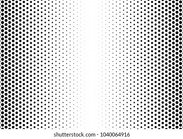 Pop-art Halftone Background. Vintage Gradient Texture. Black and White Pattern. Distressed Overlay. Vector illustration