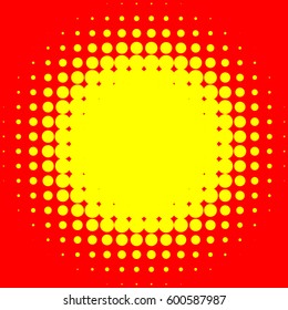 Popart, halftone pattern, background. Yellow and red, duotone backdrop
