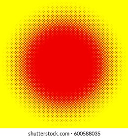 Popart, halftone pattern, background. Yellow and red, duotone backdrop