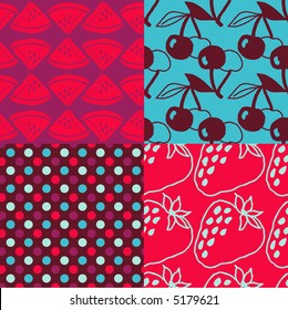 Pop-art seamless pattern - fruits - others of same series : http://www.shutterstock.com/lightboxes.mhtml?lightbox_id=625018