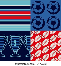 Pop-art seamless pattern - sports