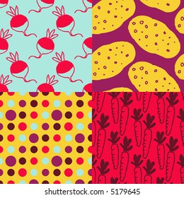 Pop-art seamless pattern - vegetables - others of same series : http://www.shutterstock.com/lightboxes.mhtml?lightbox_id=625018