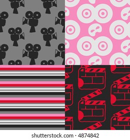 Pop-art seamless patterns - cinema - others of same series : http://www.shutterstock.com/lightboxes.mhtml?lightbox_id=625018