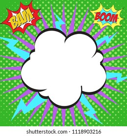 Pop-art speech bubble. Vector illustration