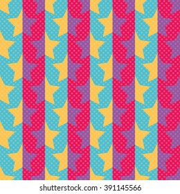 Pop-Art Stars, Seamless colorful pattern, inspired by comics and retro style
