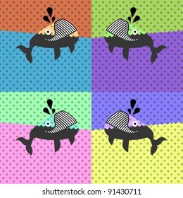 Pop-art whale concept