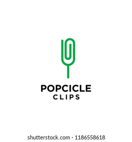 Popcicle Clips Logo Idea Icon Design Vector