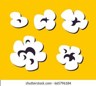 Popcorn Set Black White Icons Stock Vector (Royalty Free) 611594966 ...