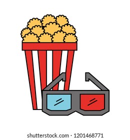 popcorn and 3d glasses cinema movie