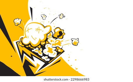 Diseño de fondo abstracto de palomitas. Ilustración del vector