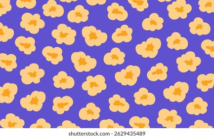 Popcorn background. Popcorn seamless pattern.  Popcorn vector