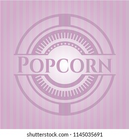 Popcorn badge with pink background