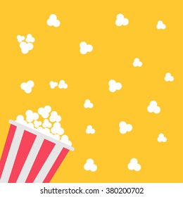 Popcorn bag. Cinema icon in flat design style. Vector illustration