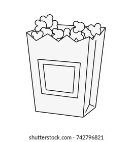 popcorn in bag icon image 