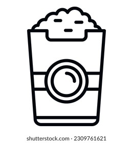 Popcorn bag icon outline vector. Corn seller. Cart stand