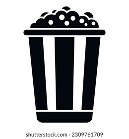 Popcorn bag icon simple vector. Machine corn. Food seller