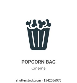 Popcorn bag vector icon on white background. Flat vector popcorn bag icon symbol sign from modern cinema collection for mobile concept and web apps design.