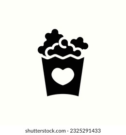 popcorn black icon, isolated icon in light background, perfect for website, blog, logo, graphic design, social media, UI, mobile app