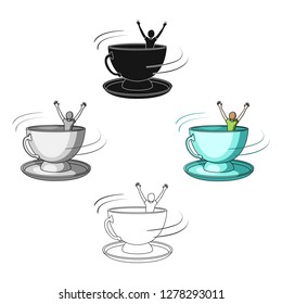 Popcorn in a blue box. Food for an amusement park and a movie trip.Amusement park single icon in cartoon style vector symbol stock illustration.