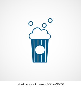 Popcorn Blue Flat Icon On White Background