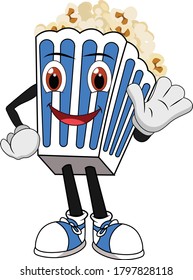 Popcorn box cartoon vector art and illustration