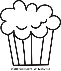 Popcorn Box Doodle Vector Illustration