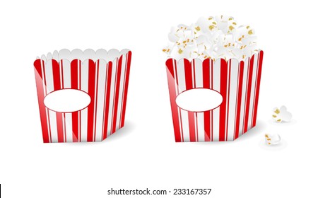 Popcorn box - full and empty