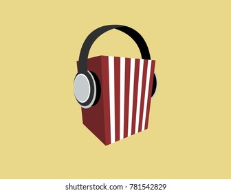 Popcorn Box with Headphones