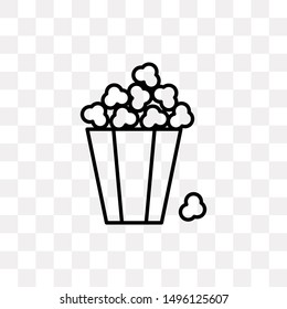 Popcorn box icon isolated on transparent background. Cinema symbol modern, simple, vector, icon for website design, mobile app, ui. Vector Illustration