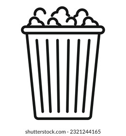 Popcorn box icon outline vector. Fast food. Dinner cake