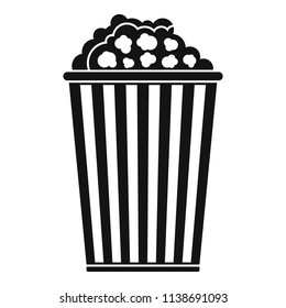 Popcorn box icon. Simple illustration of popcorn box vector icon for web design isolated on white background