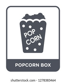 popcorn box icon vector on white background, popcorn box trendy filled icons from Cinema collection, popcorn box vector illustration