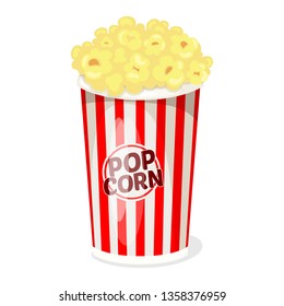 Popcorn box isolated on white background. Vector