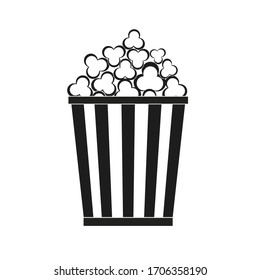 Popcorn box isolated on white. Vector illustration icon
