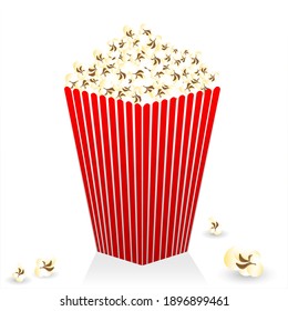 Popcorn box isolated on white. Vector illustration